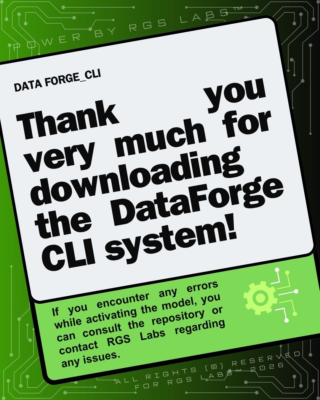 A handwritten-style thank-you note from the RGS Labs team